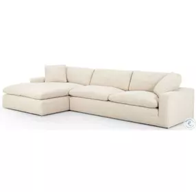 Plume Thames Cream 106" 2 Piece Performance Fabric LAF Sectional