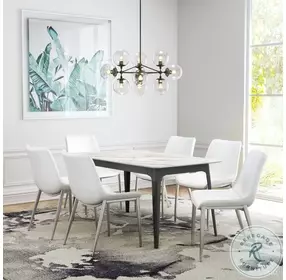 Magnus White And Brushed Stainless Steel Dining Chair Set Of 2