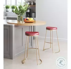 Bree Burgundy Bar Stool Set Of 2