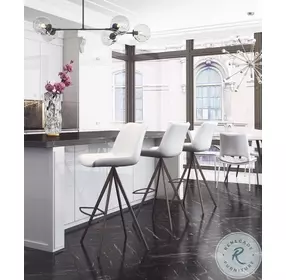 Aki White And Walnut Bar Stool Set Of 2