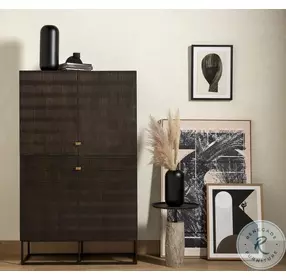 Kelby Carved Vintage Brown Cabinet