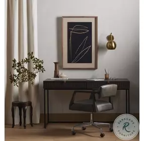 Kelby Carved Vintage Brown Writing Desk