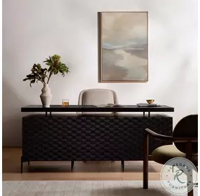 Raffael Carved Black Wash Desk