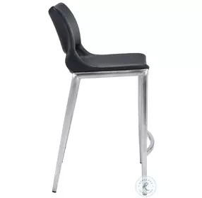 Ace Black And Brushed Stainless Steel Counter Chair Set Of 2