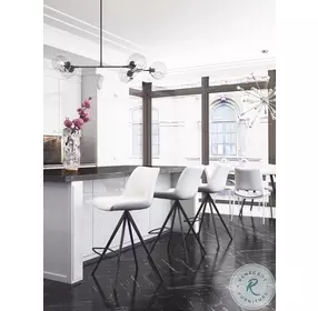 Ace White And Brushed Stainless Steel Dining Chair Set Of 2