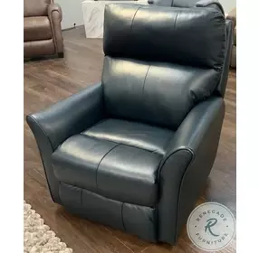 Stardust St Lauren Ocean Leather Swivel Rocker Recliner
