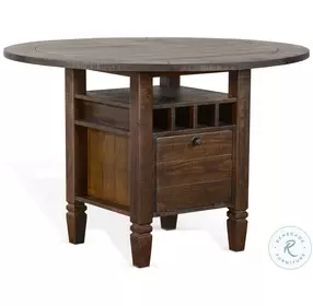 Sagewyn Dark Brown Round Counter Height Dining Room Set