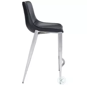 Magnus Black And Brushed Stainless Steel Counter Chair Set Of 2