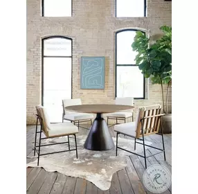 Bronx Light Brushed And Dark Brown Dining Table