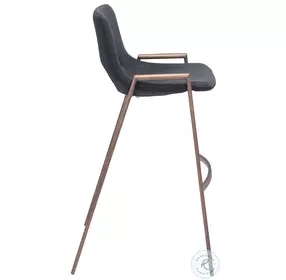 Desi Black Bar Stool with Walnut Legs Set Of 2