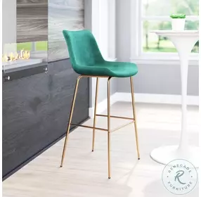 Tony Green And Gold Bar Stool
