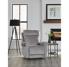 Reese Cobblestone Rocker Power Recliner with Power Headrest and USB Charging