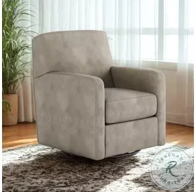 Flash Dance Cobblestone Leather Swivel Glider Chair