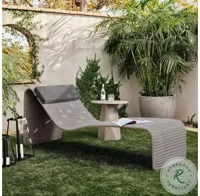 Paige Stinson White And Weathered Brown Outdoor Woven Chaise