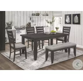 Dalila Dark Grey Plank Top Rectangular Dining Table