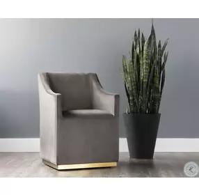 Ariston Wheeled Pimlico Pebble Fabric Lounge Chair