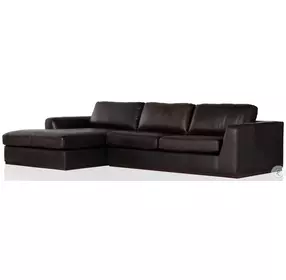 Colt Heirloom Cigar Leather 2 Piece Sectional with LAF Chaise