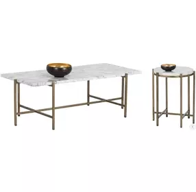 Trevalis Antique Brass Round Coffee Table