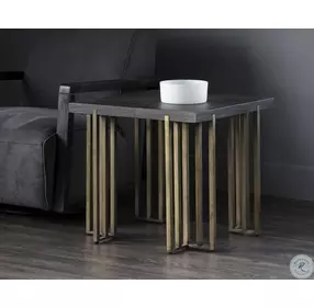 Alto Antique Brass End Table