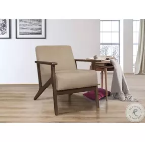 August Light Brown Velvet Accent Chair