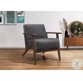 August Dark Gray Velvet Accent Chair