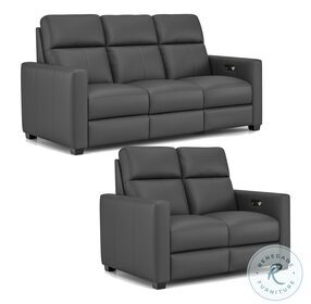 Broadway Shale Leather Power High Leg Recliner with Power Headrest