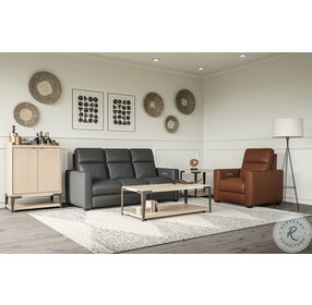 Broadway Cinnamon Leather Power High Leg Recliner with Power Headrest
