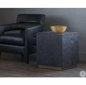 Holcombe Black Slate Side Table