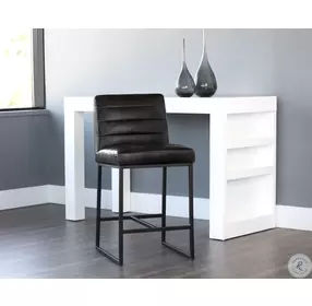 Ares Coal Black Counter Height Stool