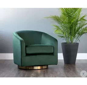 Hazel Deep Green Sky Swivel Lounge Chair