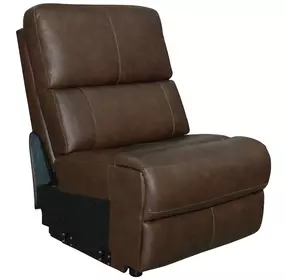 Henry Burnt Umber Leather Armless Chair