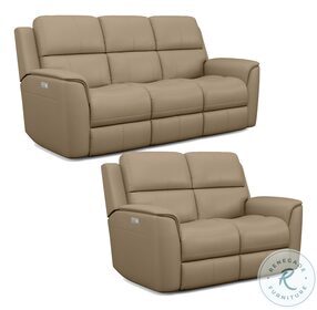 Henry Brown Leather Power Recliner with Power Headrest and Lumbar
