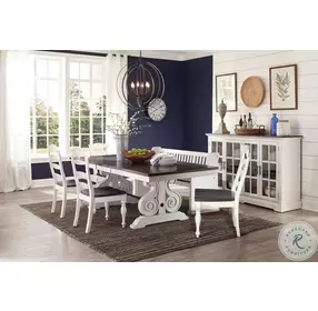 Heritage House White 96" Extendable Rectangular Dining Table