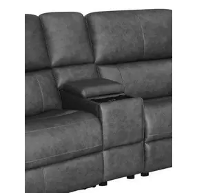 Linden Charcoal Leather Console