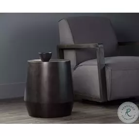 Evers Bronzed Gunmetal Aluminum Side Table
