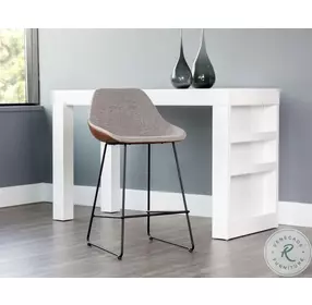 Monserrat November Grey And Cinnamon Brown Counter Height Stool