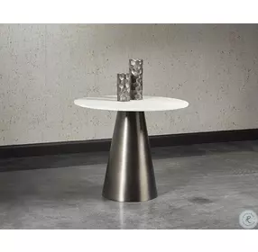 Damon Gunmetal White Marble Bistro Table