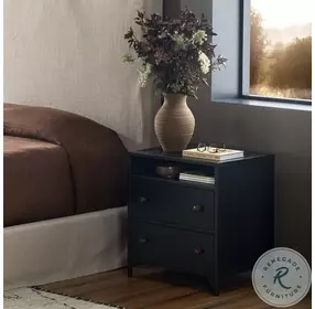 Belmont Black 2 Drawer Nightstand