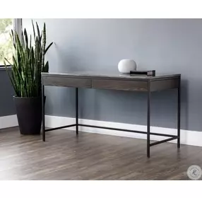 Vandale Light Grey Marble And Charcoal Grey Desk