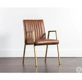 Ashwin Bravo Cognac Dining Arm Chair