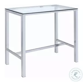 Tolbert Chrome Glass Top Bar Set