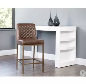 Leighland Havana Dark Brown Counter Height Stool