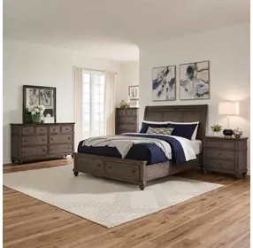 Twin Lakes Gray Queen Storage Sleigh Bed