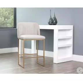 Nevin Polo Club Muslin Counter Height Stool