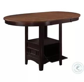Lavon Light Chestnut and Espresso Extendable Counter Height Dining Room Set