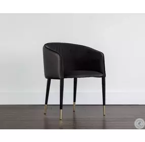 Asher Abbington Black And Napa Black Dining Arm Chair