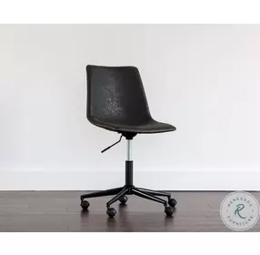 Inglewood Antique Black Faux Leather Adjustable Office Chair