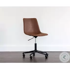 Inglewood Antique Brown Faux Leather Adjustable Office Chair