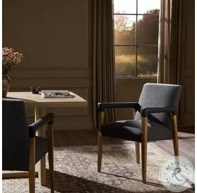 Reuben Lamont Oak Performance Fabric Dining Chair