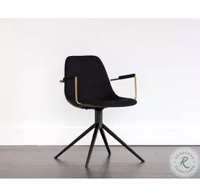 Cassius Abbington And Bravo Black Swivel Dining Arm Chair